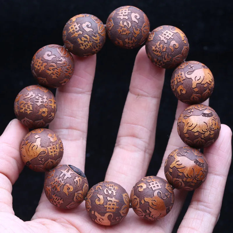 Natural Ebony Turn the Situation around Hand Skewer men's 20mm mascot Cow Decoration Gift