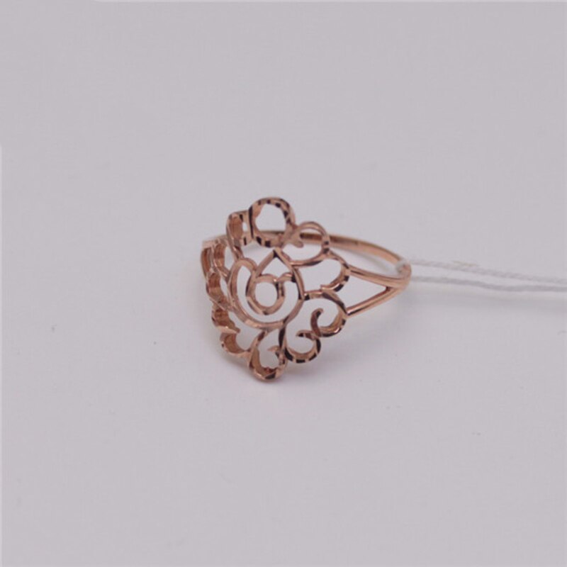 585 purple gold geometric hollow flower type rings for women