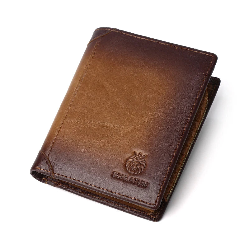 Leather Men Wallet Short  High Quality Brand Purse Fashion Classic Style Credit Bank Card Holder