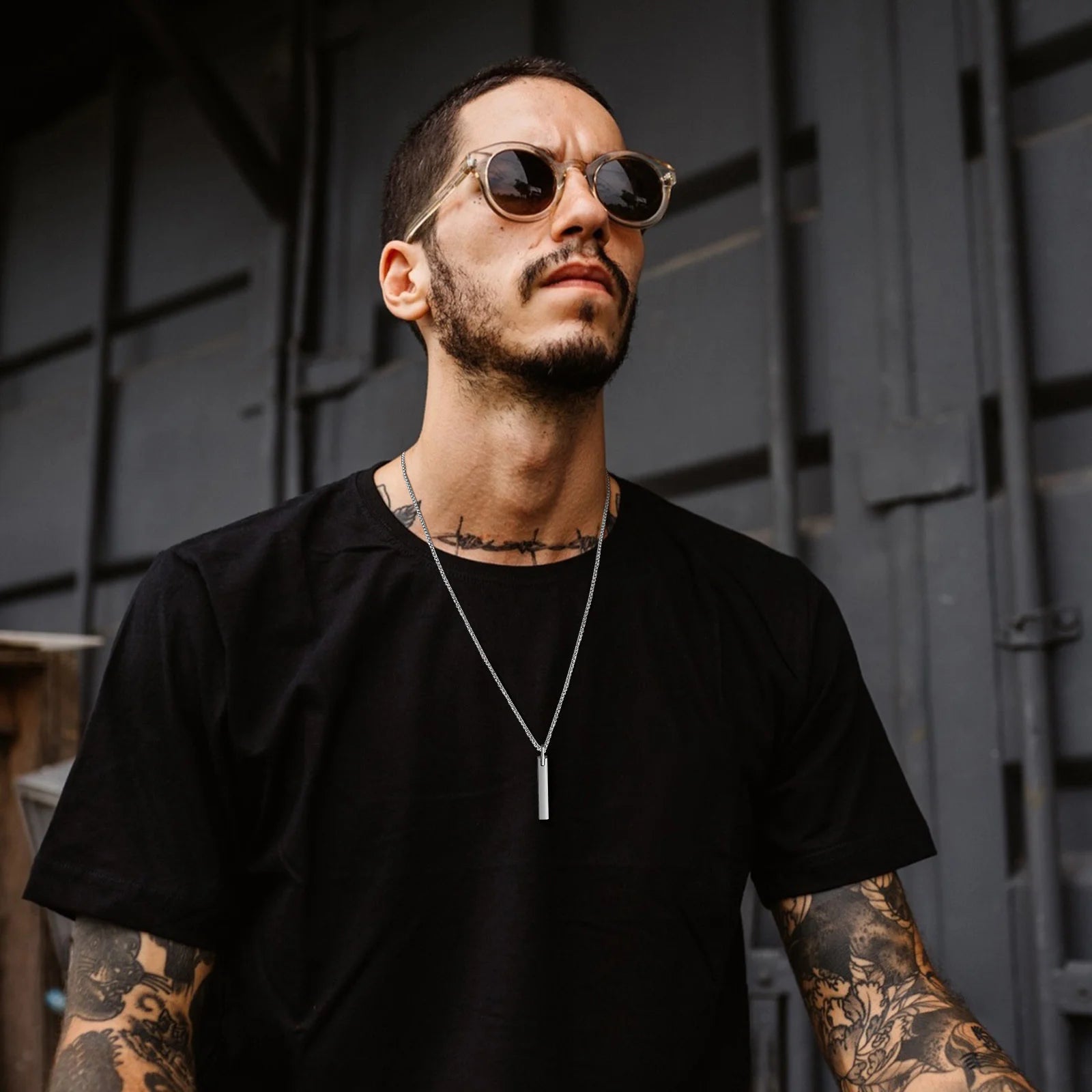 Men 3D Vertical Bar Necklaces