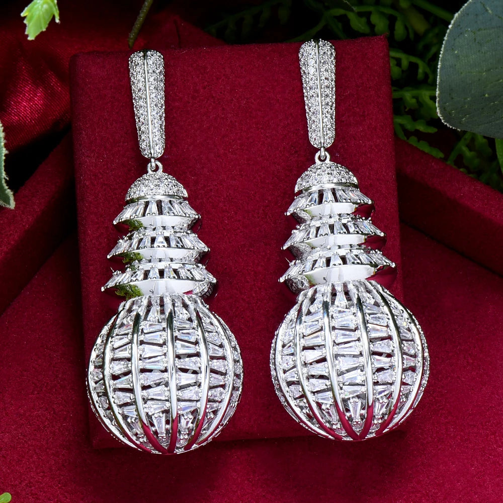 New Hollow Ball Earrings For Women Bridal Wedding Girl