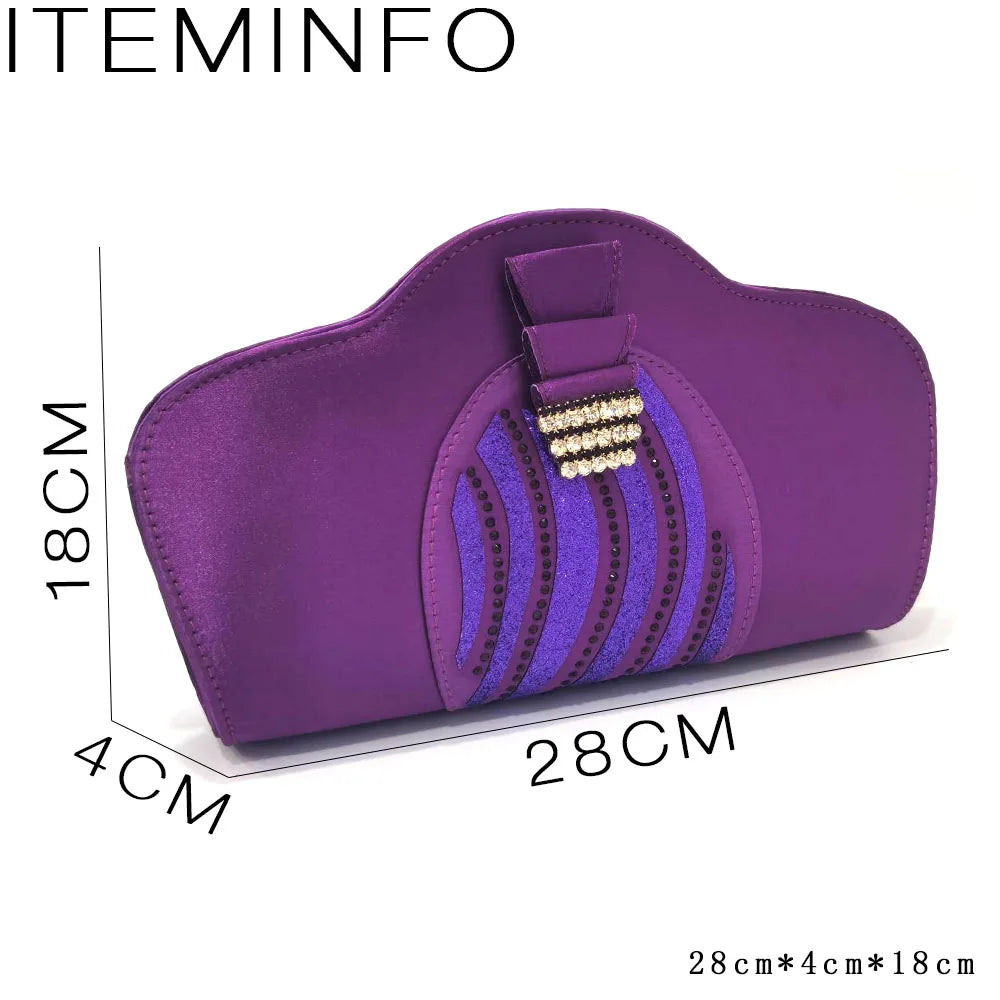 New Pointed Toe Heels with Six Colours Softness Small Bag Nigeria  Party Women's Shoes and Bags