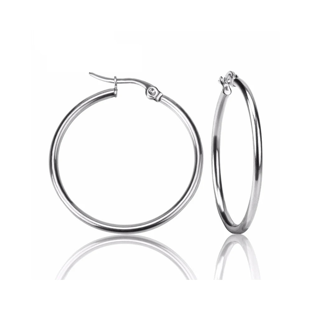 Stainless Steel Sparkling Circle Tassel Earrings Trendy CZ Crystal Dangle Earring For Women