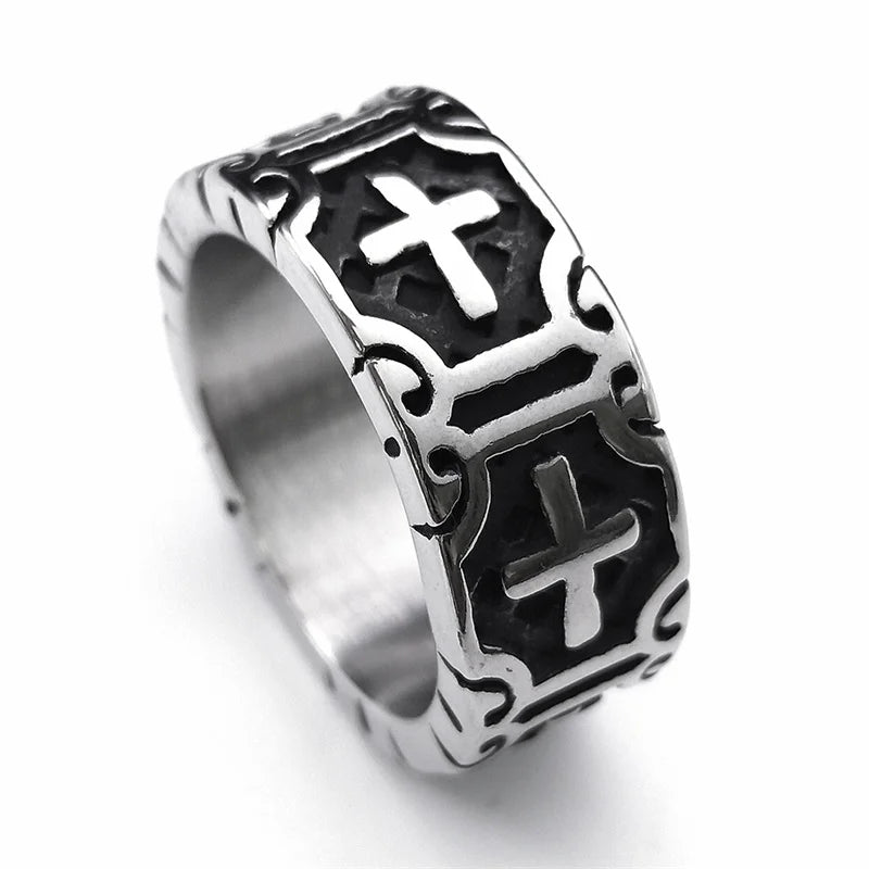 Goth Cross Unisex Ring Stainless Steel Punk Grunge Woman Man