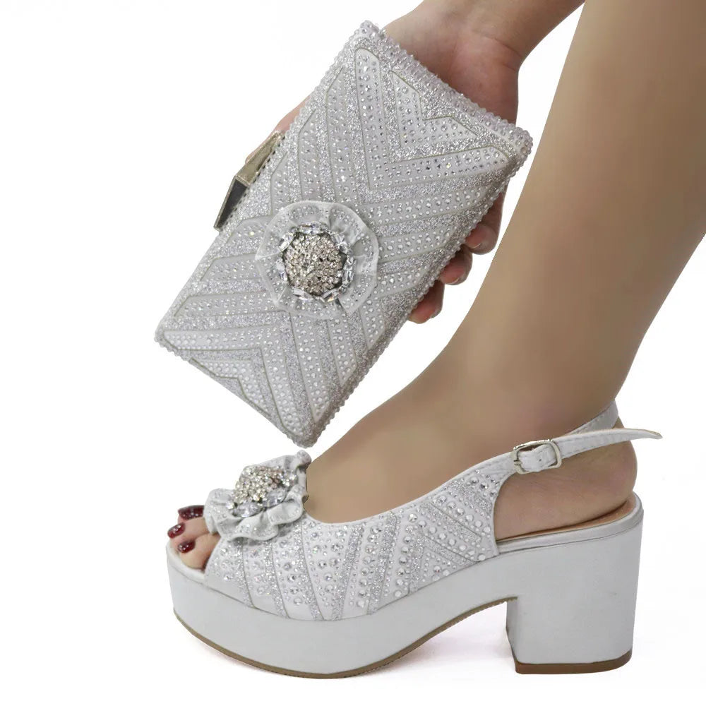 Newest Design Coffee Color Two Ways To Wear Fashion Shoes And Shoulder Bags