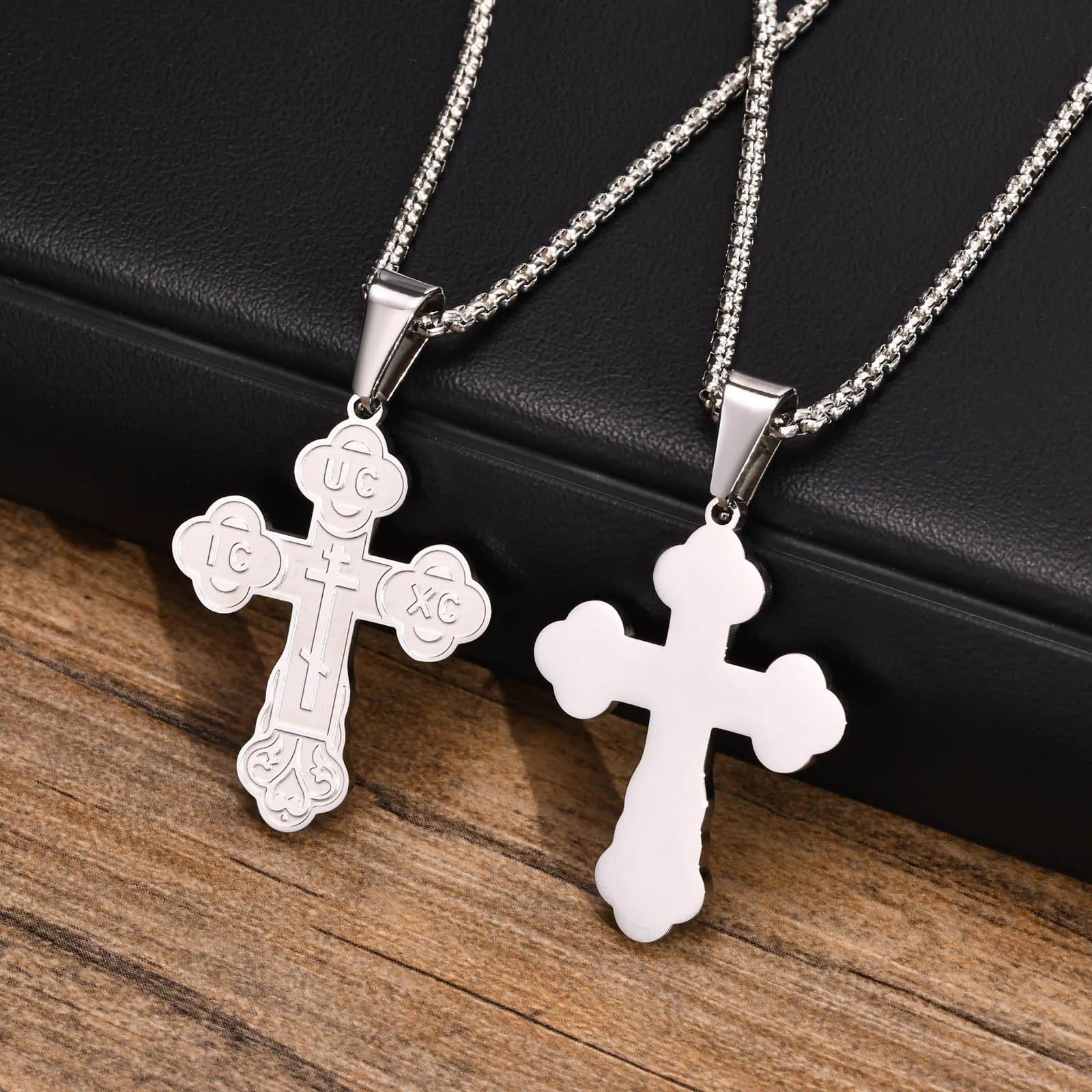 Orthodox Crucifix Cross Necklaces for Men Jewelry