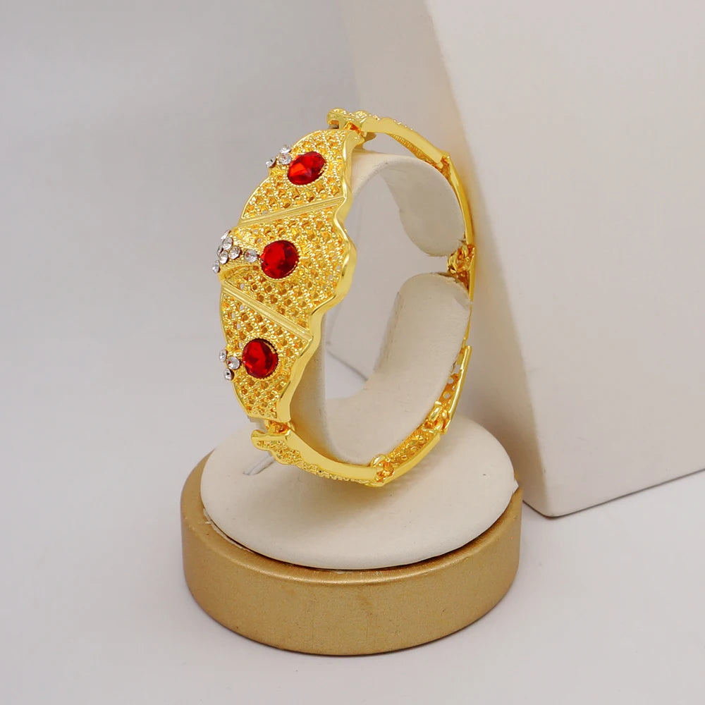 Fashion Dubai A  Blue Crystal Necklace Bracelet Earrings Wedding Sets
