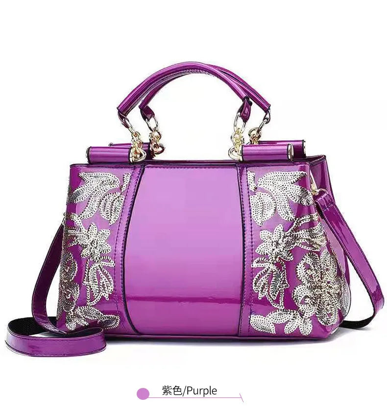 Sequin Embroidered Single Shoulder Crossbody Bag