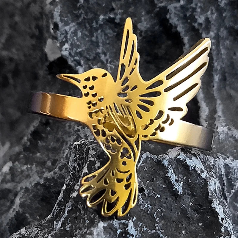 Aesthetic Hummingbird Rings for Women Men