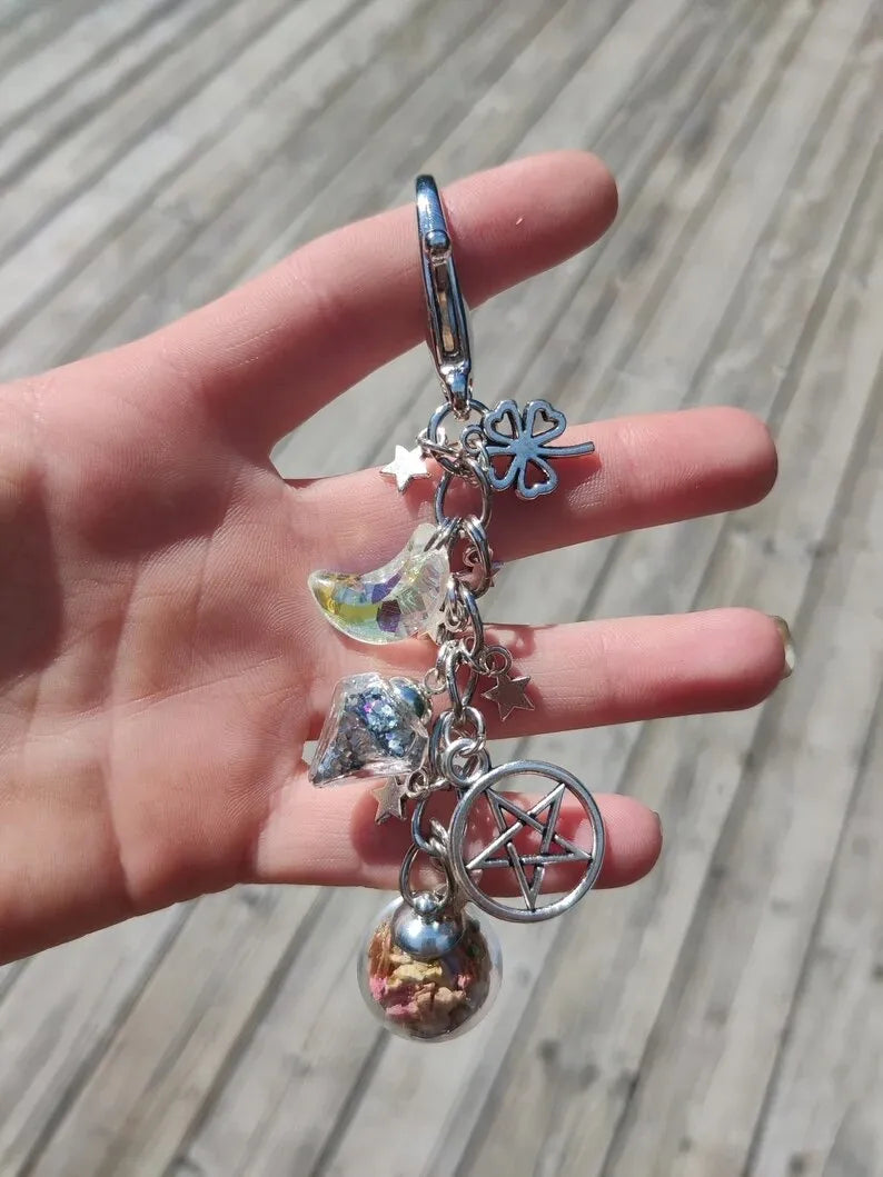 Witch Ball Protection Good luck Keychain