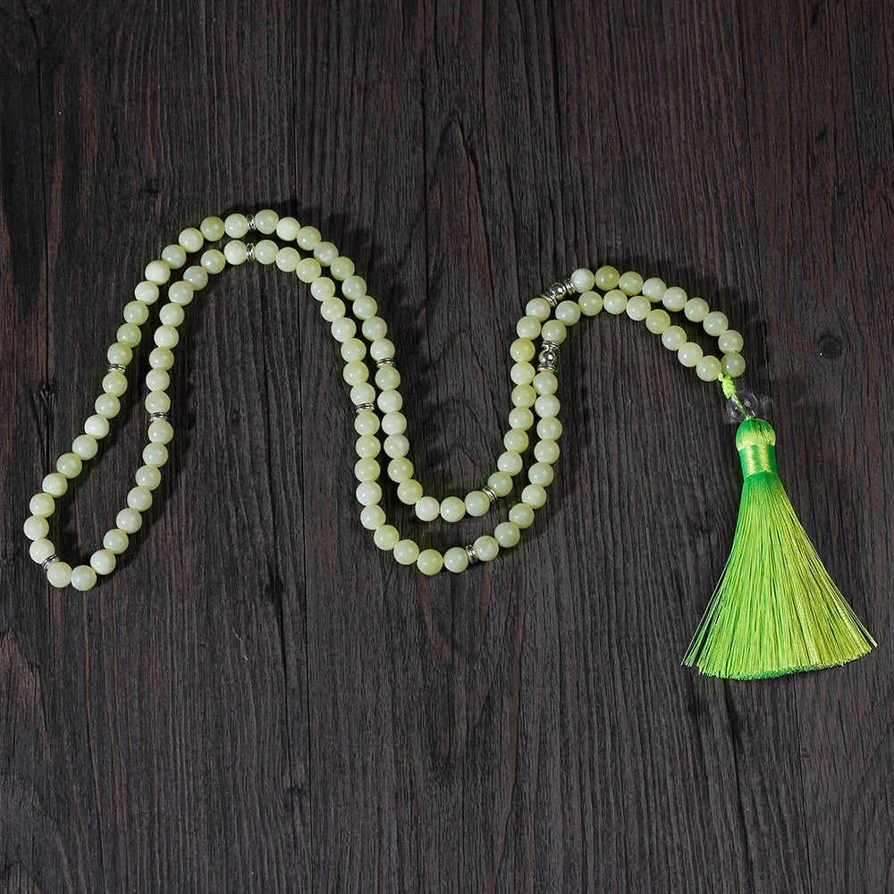 108 Japamala Cotton Tassel Necklace Buddhism Meditation Healing Reiki Jewelry