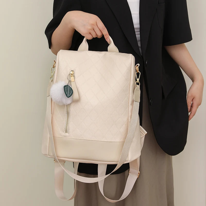 Women Backpack Casual Shoulder Bag Fashion pu Leather Female Daypack Stylish Elegant Girls