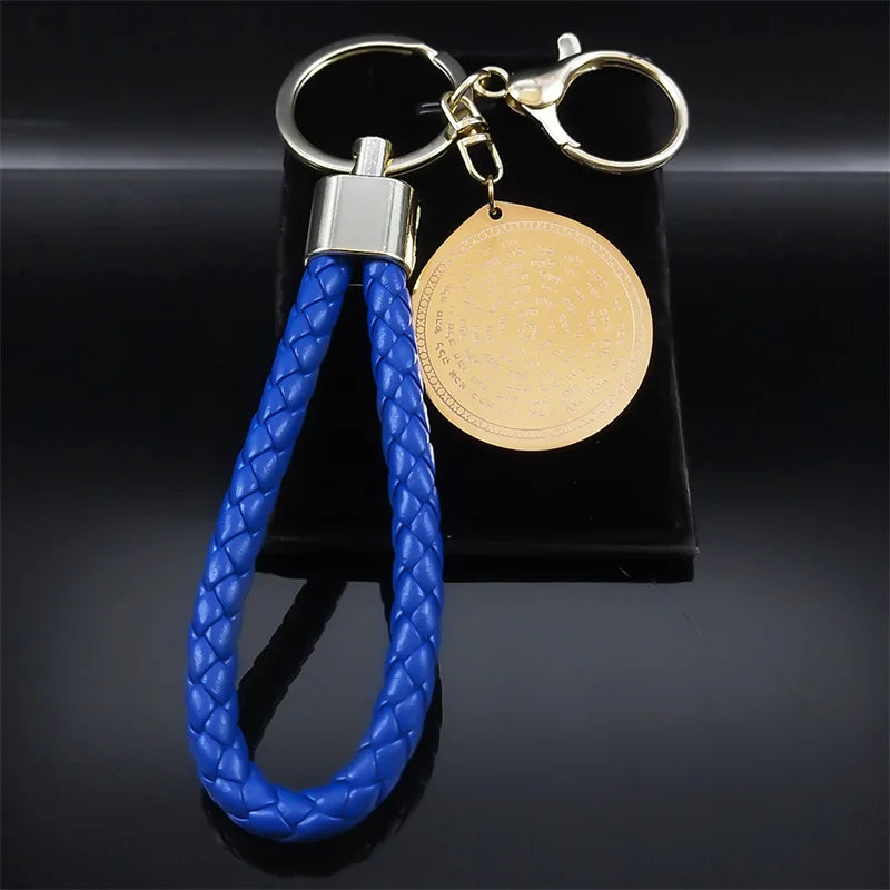 72 Names Of God Stainless Steel Pendant Keychain for Women Men