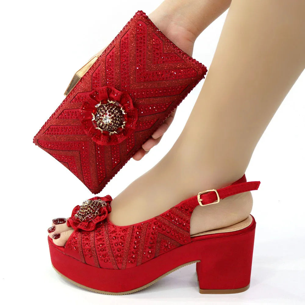 Newest Design Coffee Color Two Ways To Wear Fashion Shoes And Shoulder Bags