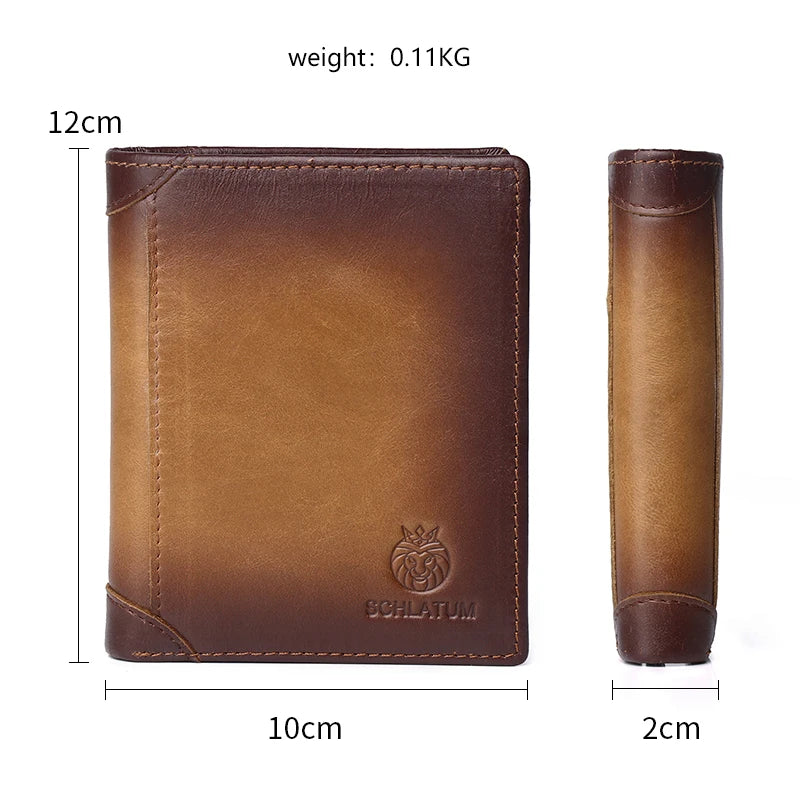 Leather Men Wallet Short  High Quality Brand Purse Fashion Classic Style Credit Bank Card Holder