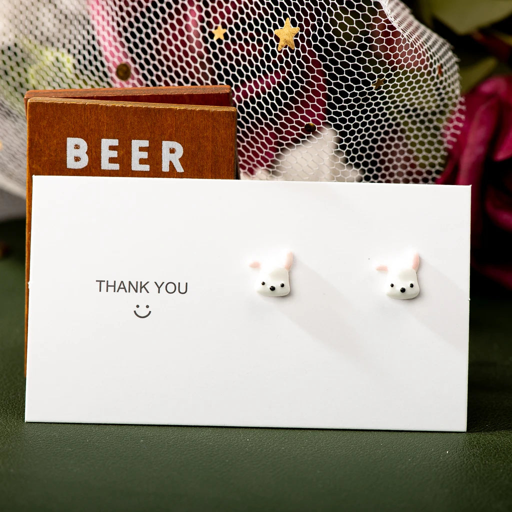 Cute Ceramic Small Dot Cartoon Dog Earrings