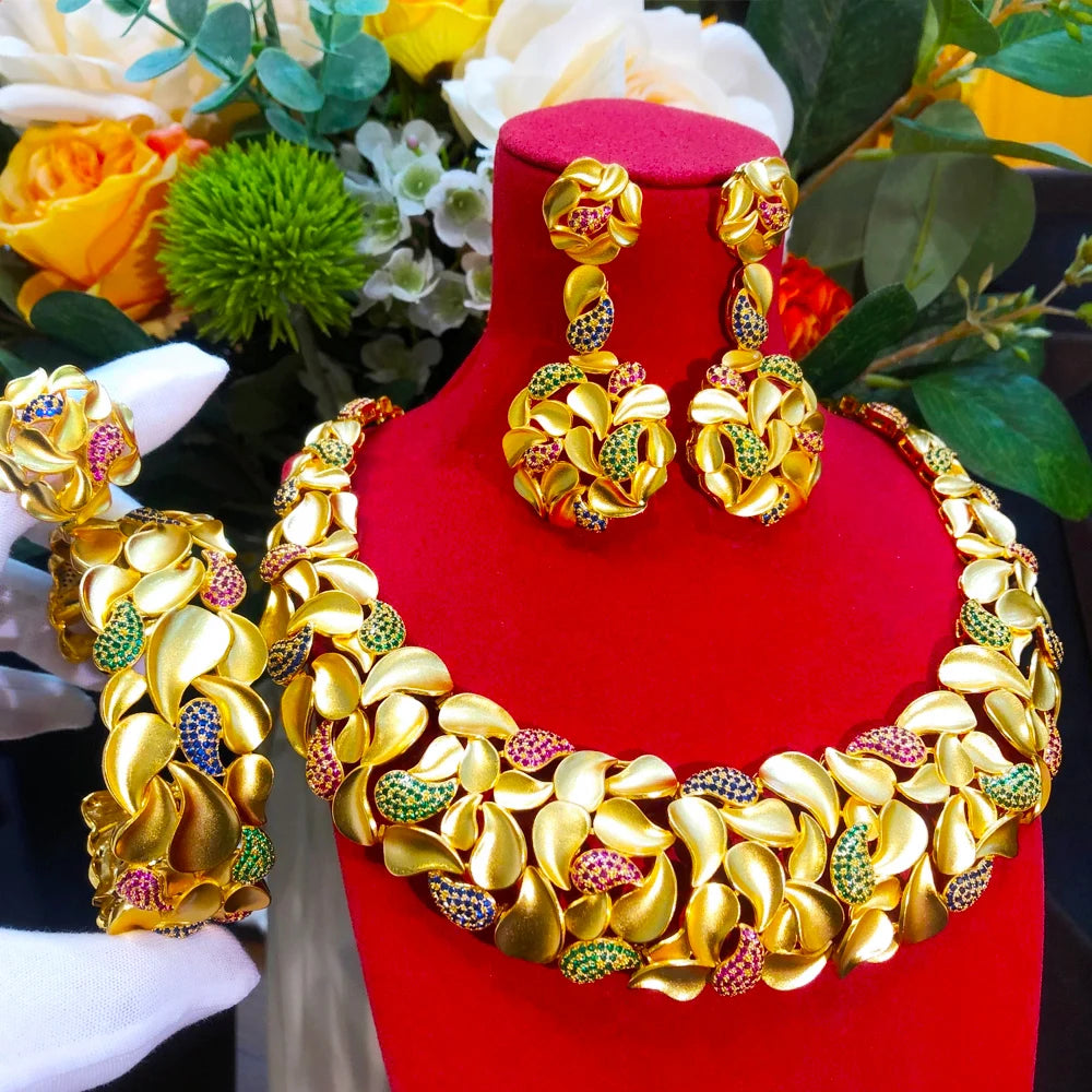 Famous Brand Trendy Luxury African 4 Jewelry Sets For Women