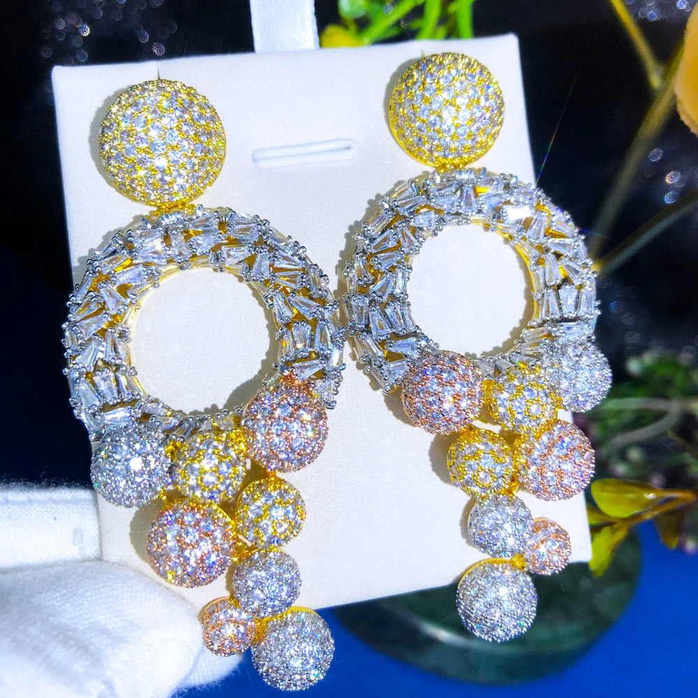 Original Luxury Pendant Earrings for Women Bridal Wedding Gift