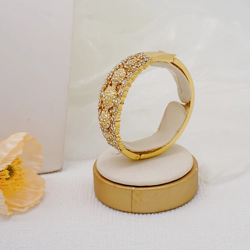 Simple Design Dubai African Gold Color Bridal Gifts Necklace Earrings Sets