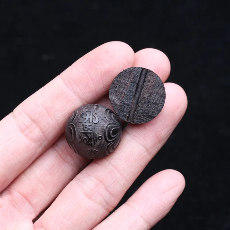 Buddhist Beaded Bracelet Ebony Feng Shui Buddhist Zen Amulet 20 MM Beaded Necklace Bracelet