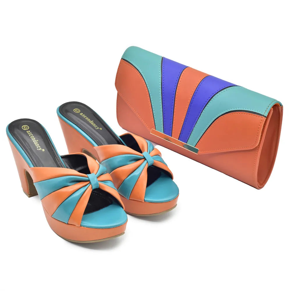 New Design African Shoes And Bag Made of High-Quality Shiny Materials Bag And Party Shoes