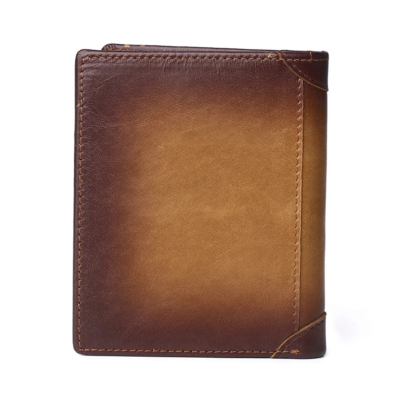 Leather Men Wallet Short  High Quality Brand Purse Fashion Classic Style Credit Bank Card Holder