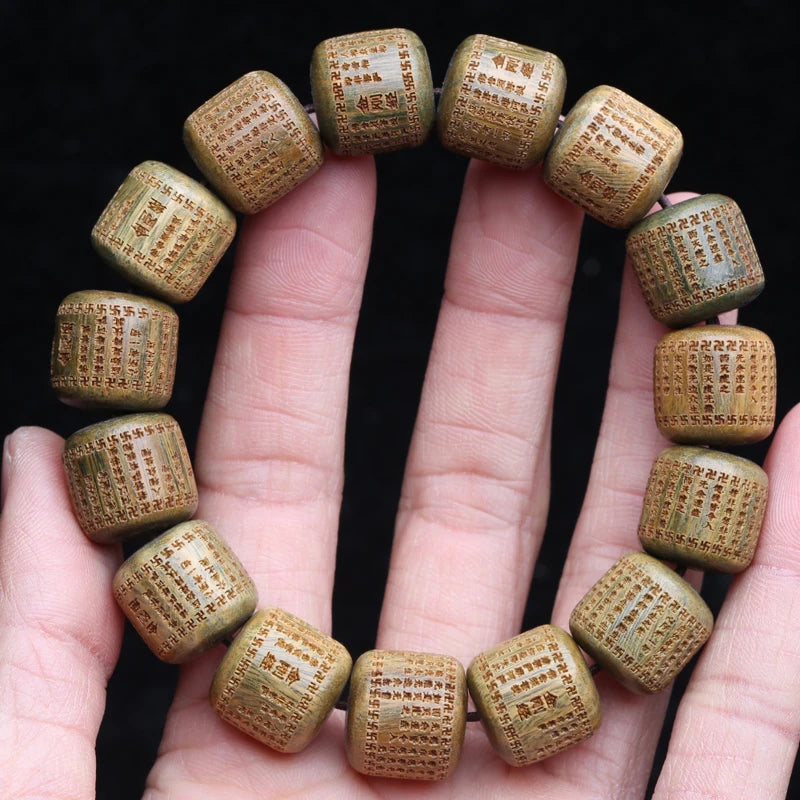 Natural Sandalwood Tibetan Buddhist Bracelet 15mmx19mm Universal Yoga Zen Prayer Beads
