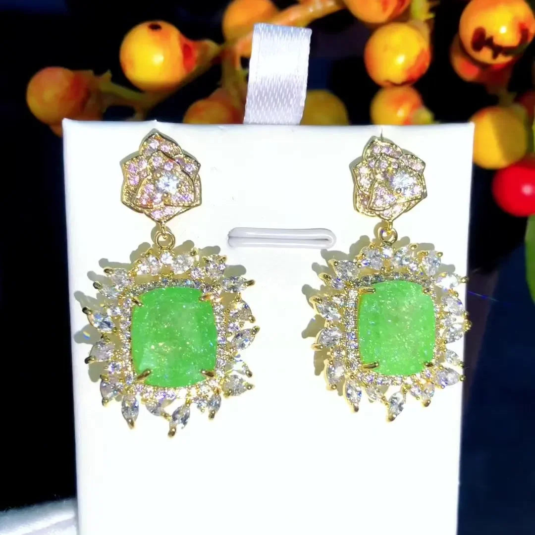Luxury Shiny Square Drop Earrings for Women