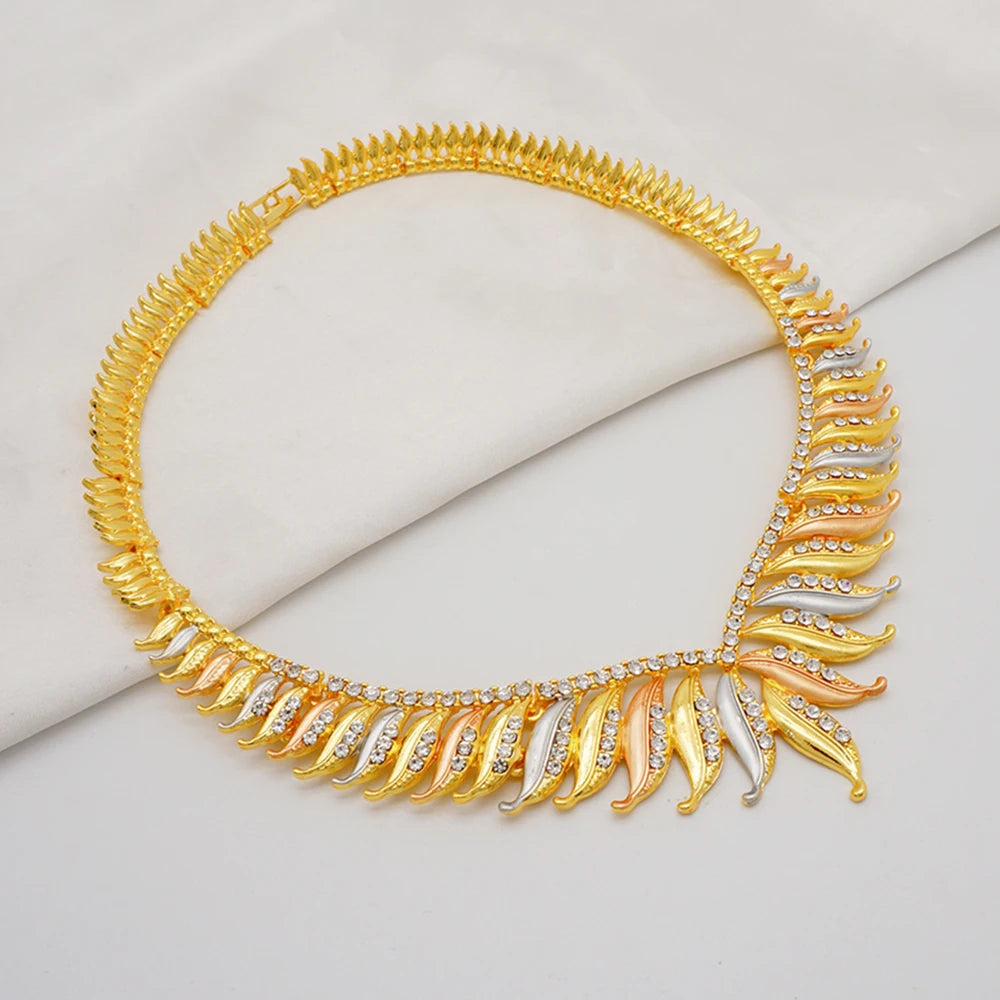 Dubai Nigerian Wedding Bridal Necklace Earrings Bracelet Ring Sets