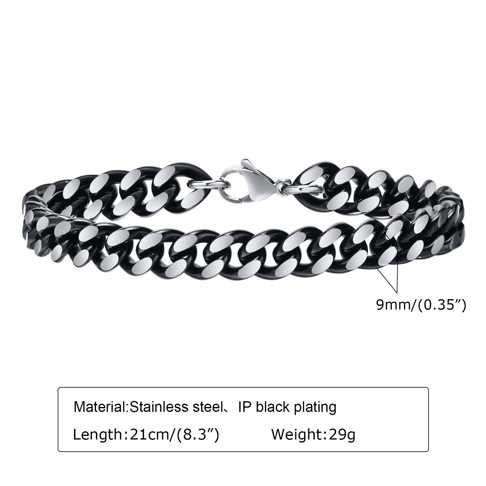 Stylish 9mm Cuban Chain Bracelets for Men