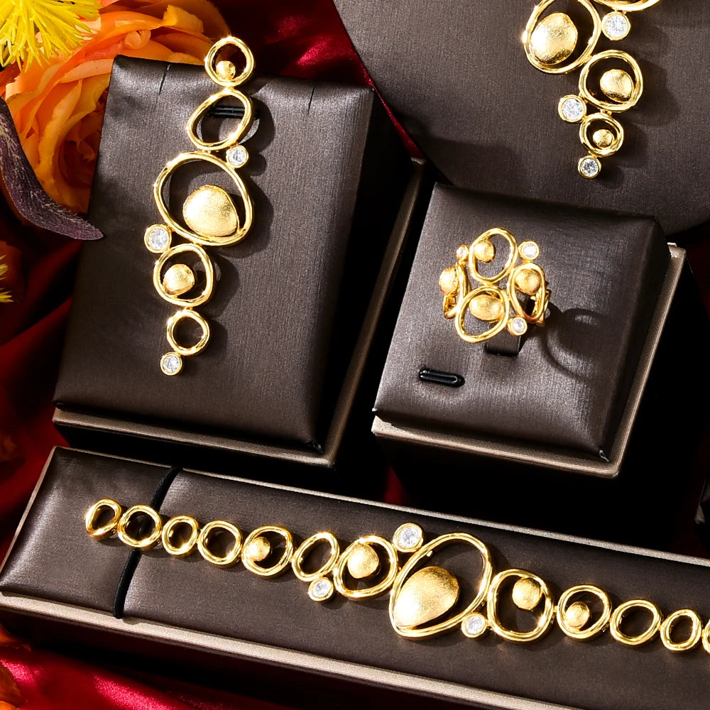 Famous Brand Bling Sequins Necklace Luxury Africa Dubai Jewelry Sets For Women