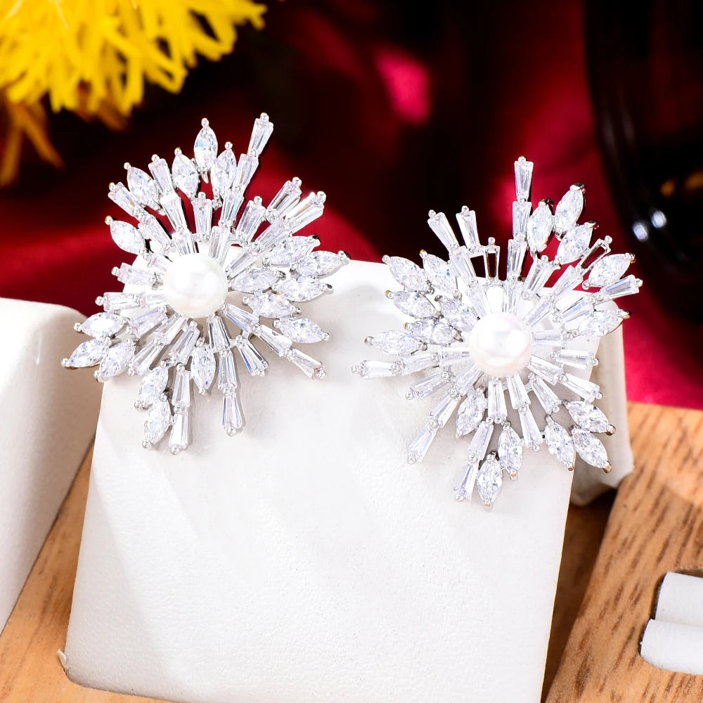 Luxury Trendy Charm Winter Snowflakes Earrings F