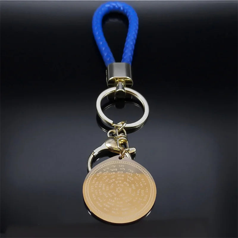 72 Names Of God Stainless Steel Pendant Keychain for Women Men