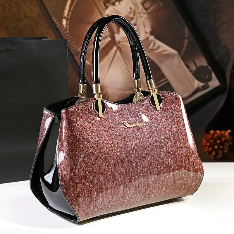 Fashionable Women Shoulder Boston Bag Luxury Noble Flower Handbag