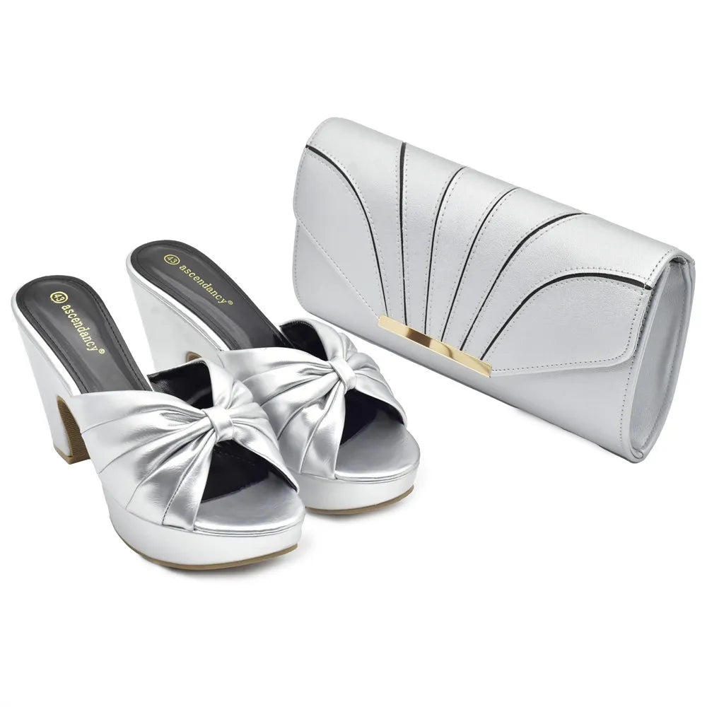 New Design African Shoes And Bag Made of High-Quality Shiny Materials Bag And Party Shoes