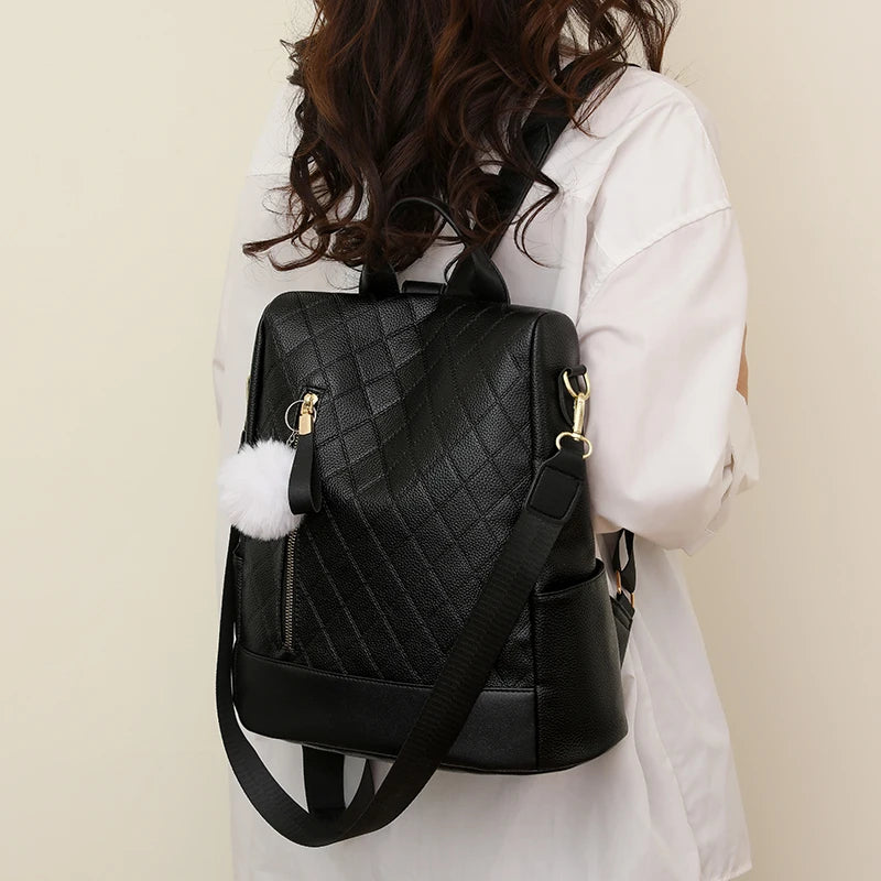  Women Backpack Casual Shoulder Bag Fashion pu Leather Female Daypack Stylish Elegant Girls