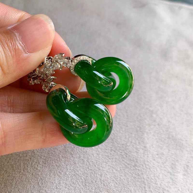 Classic vintage crystal flower natural resin chain earrings