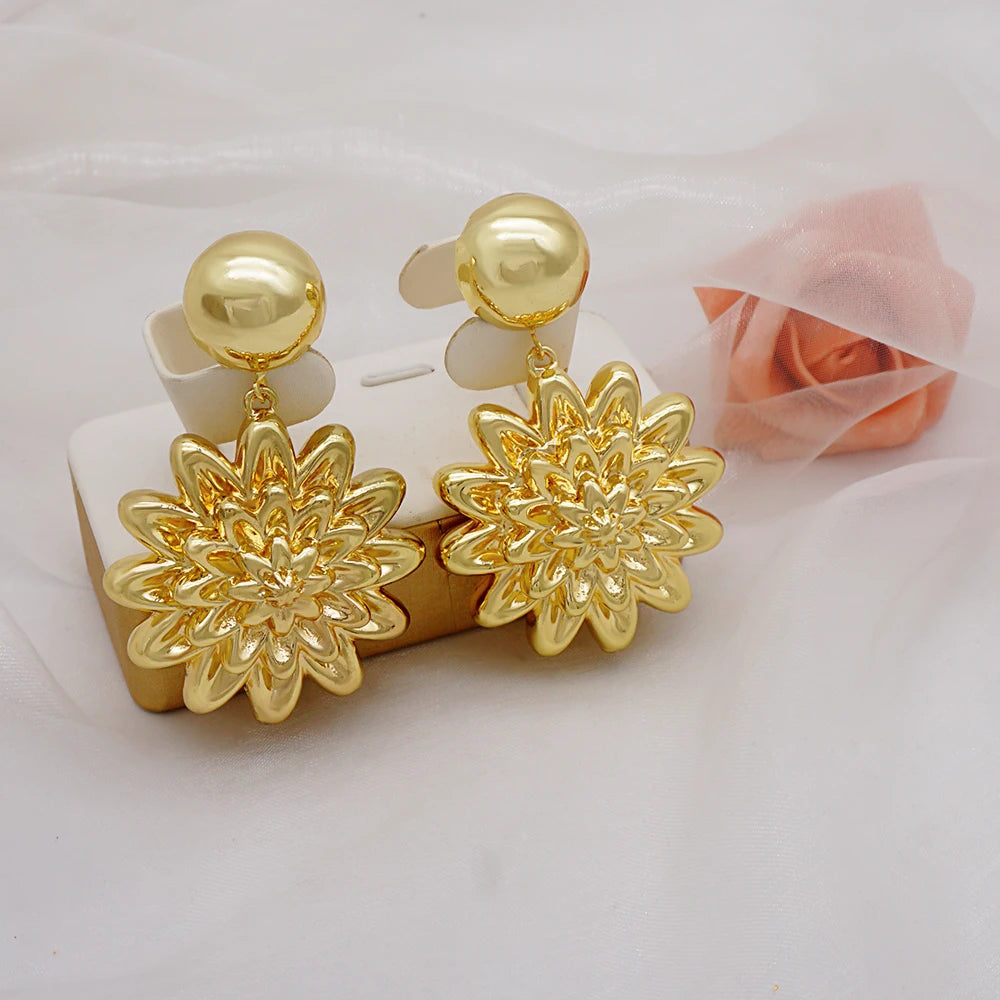 Fashion Jewelry Pendant Drop Earrings Bohemia Round Drop Copper Hoop Earrings