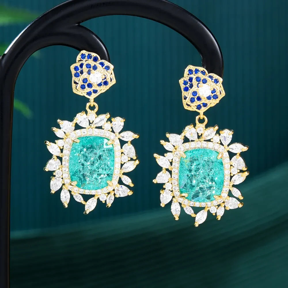 Luxury Shiny Square Drop Earrings for Women