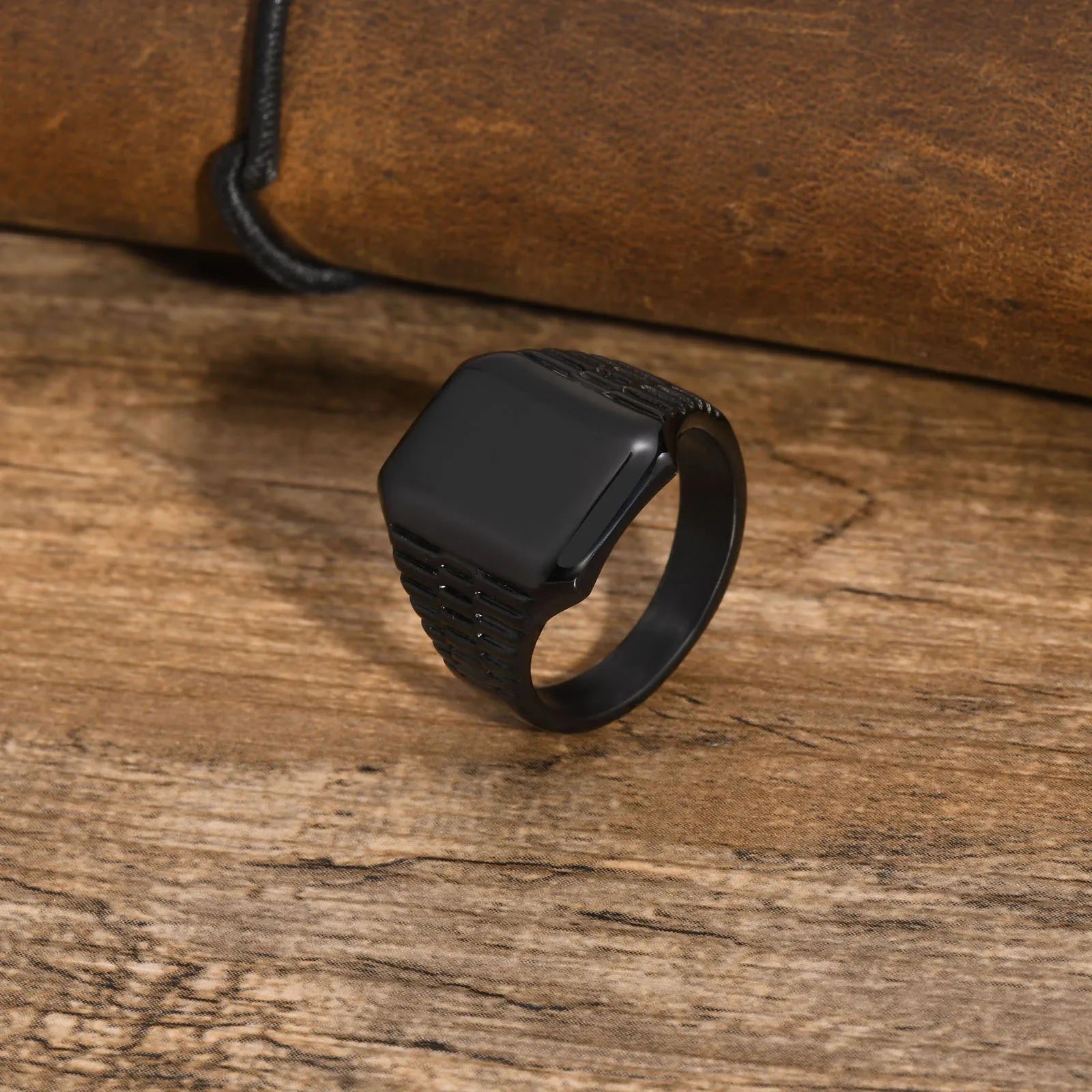 Waterproof Stainless Steel Rectangle Square Signet Ring