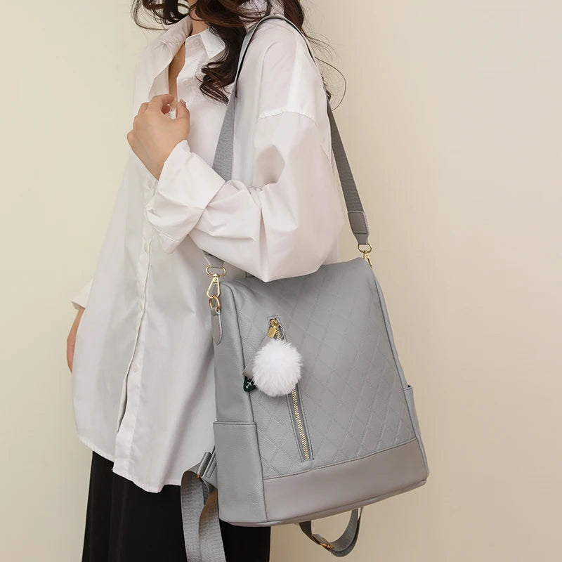 Women Backpack Casual Shoulder Bag Fashion pu Leather Female Daypack Stylish Elegant Girls