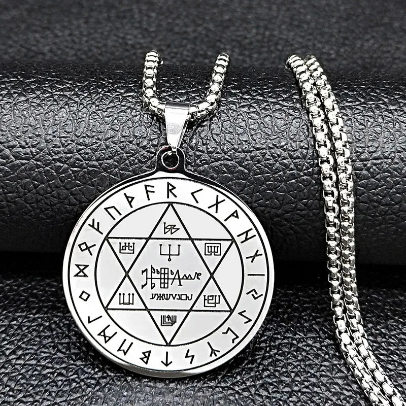 The Planets Mercury Stainless Steel Necklace Seal of Seven Archangels Secret of Universe Necklaces