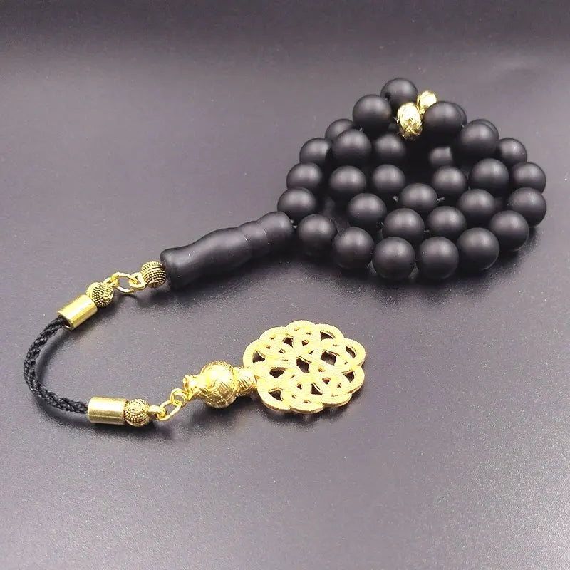 Tasbih Men Black Matte agates stone muslim prayer beads islamic rosary 33 45 51 66 99 100 beads bracelets