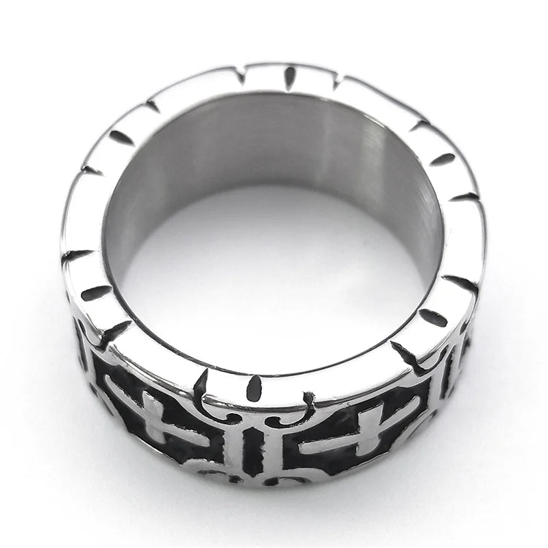 Goth Cross Unisex Ring Stainless Steel Punk Grunge Woman Man