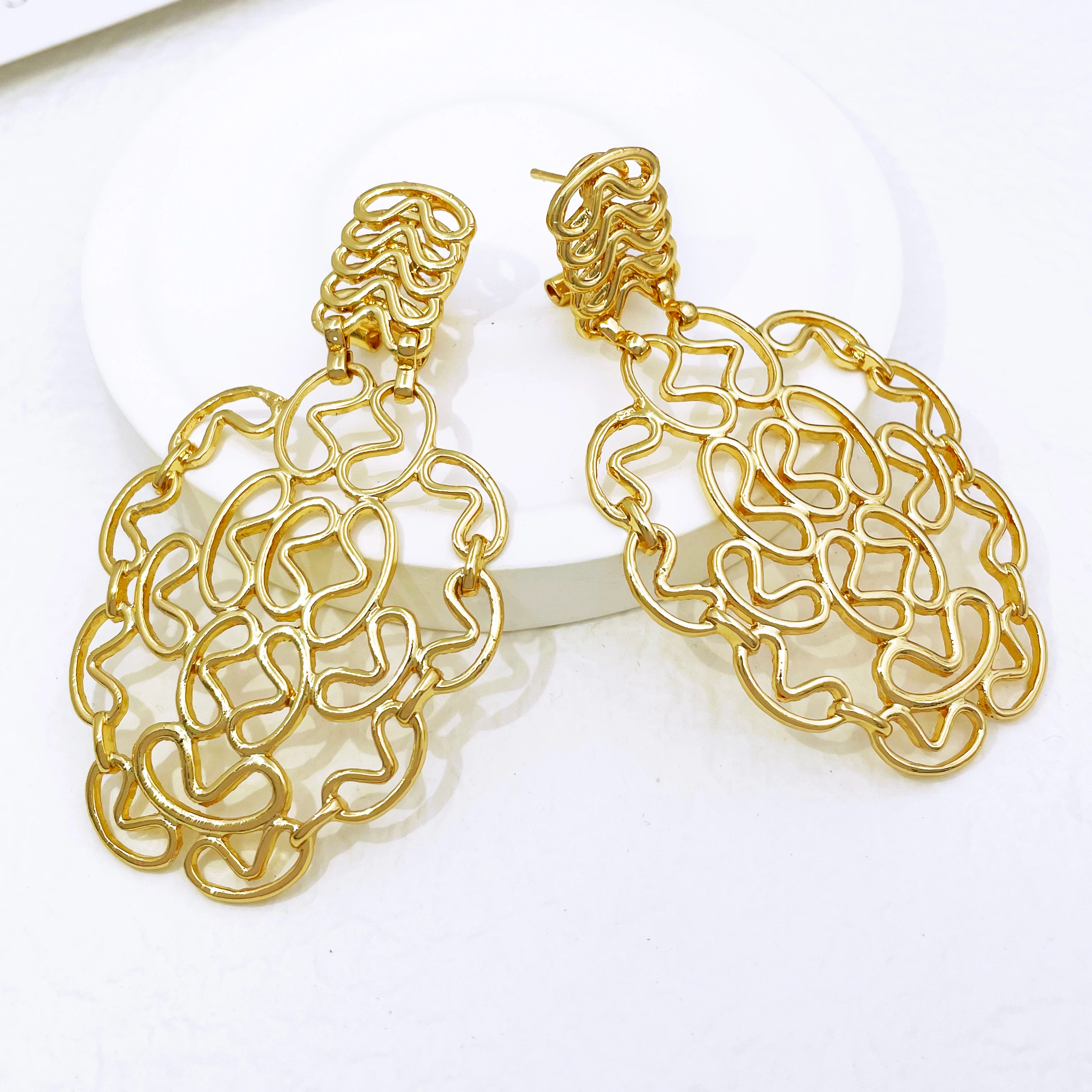 Dubai  Large Earring for Women Hollow Out Earrings