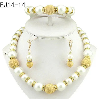 African Dubai Bead Big  Necklace Bride Wedding Jewelry  Sets For Women