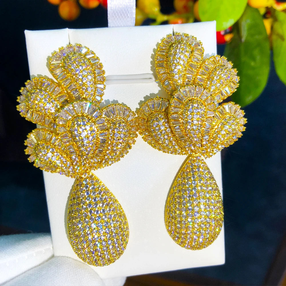  New Luxury Big Golden Dangle Earrings for Women