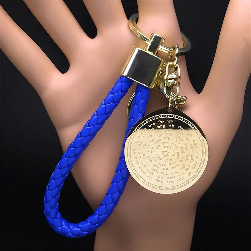  72 Names Of God Stainless Steel Pendant Keychain for Women Men
