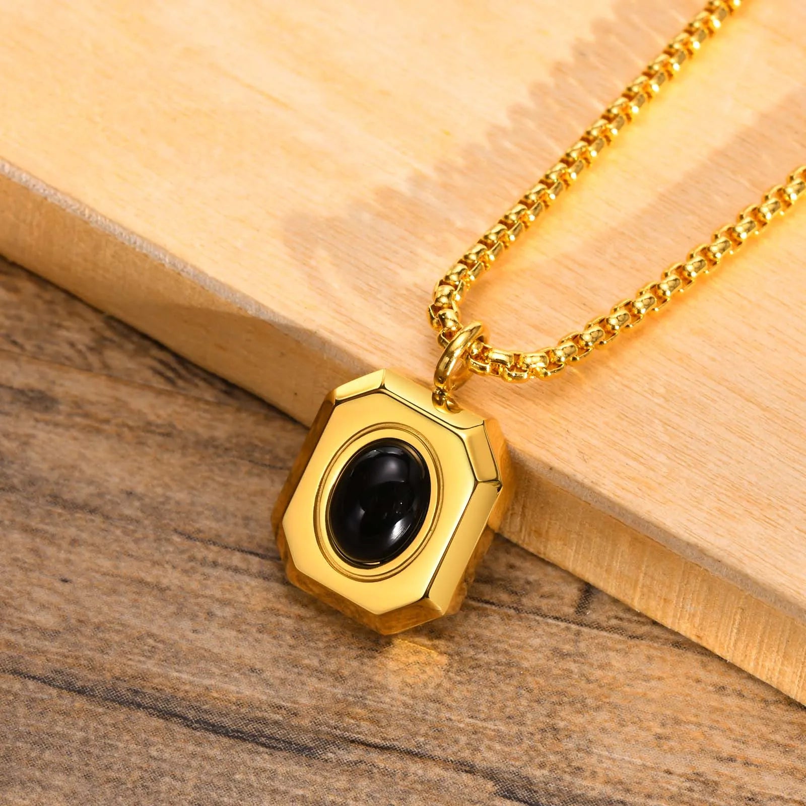 Stylish Black Square Necklace for Men