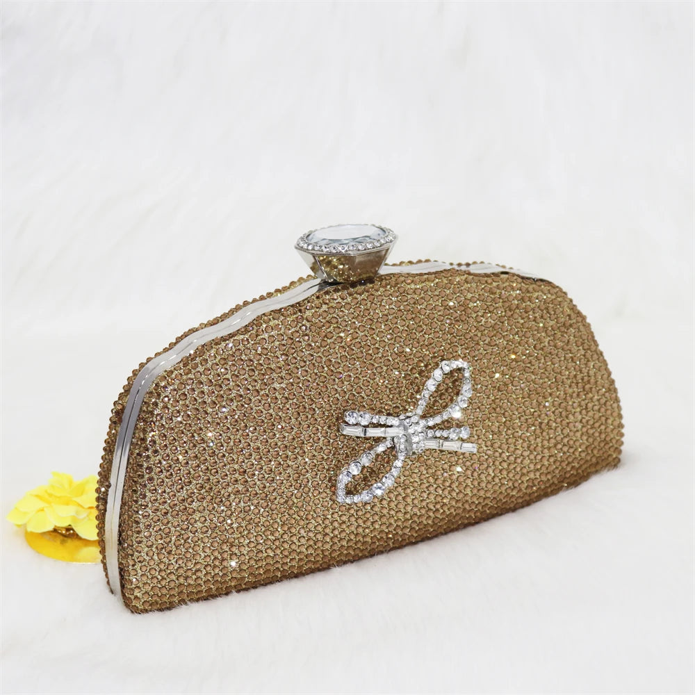 Fashionable Gold Color Ladies Shoes and Bag Set for Party Nigerian Women Wedding Shoes and Bag Set
